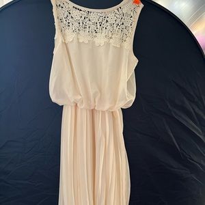 White / champagne floral dress